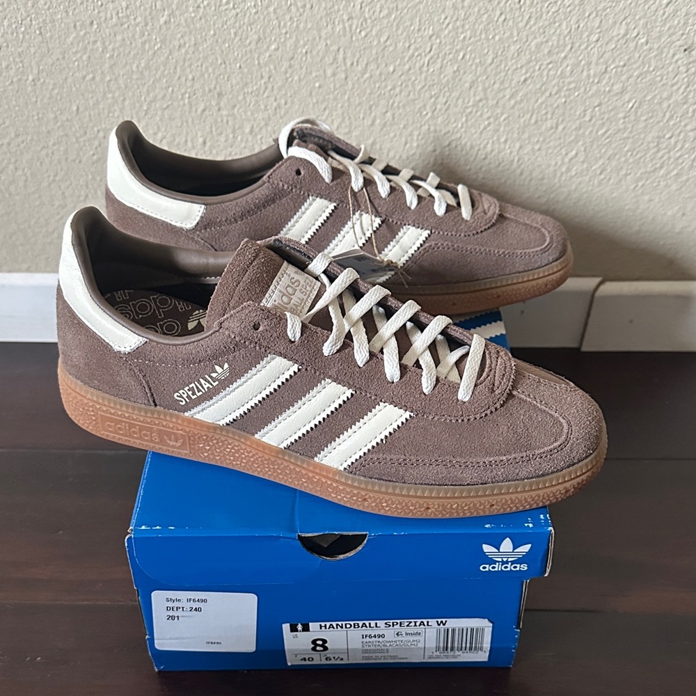 Adidas Handball Spezial Brown with White Stripes